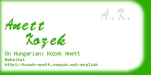 anett kozek business card